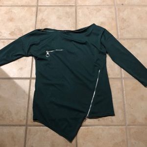 Zippered Blouse Top